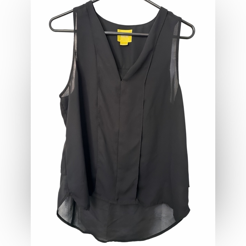 Maeve Black Sleeveless Sheer Blouse